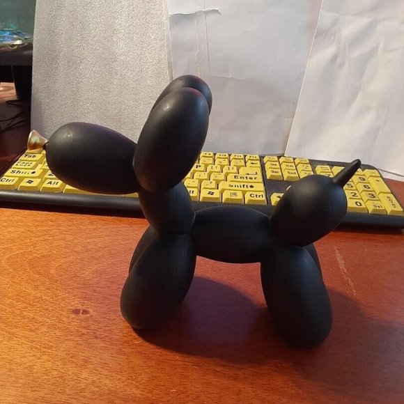 Balloon Dog Sculpture - Handcrafted Resin Black Size 8"Lx3"Wx7"H inch New
